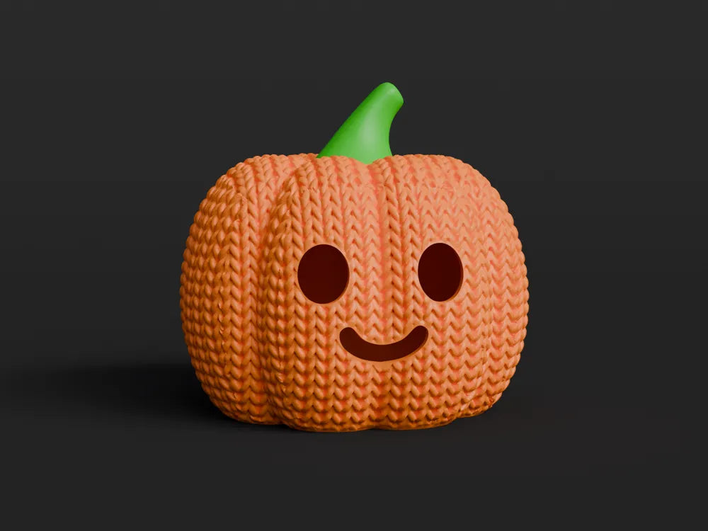 Knitted Halloween Jack-O-Lantern Pumpkin
