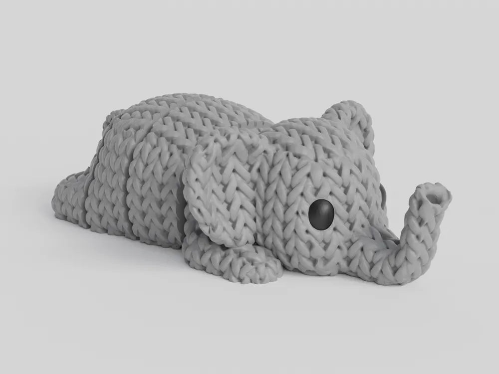 Knitted articulated elephant