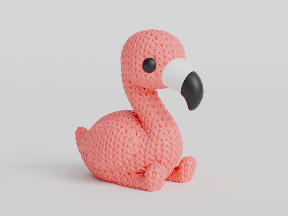 knitted pink flamingo