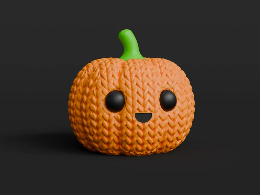 Cute Knitted Halloween Pumpkin