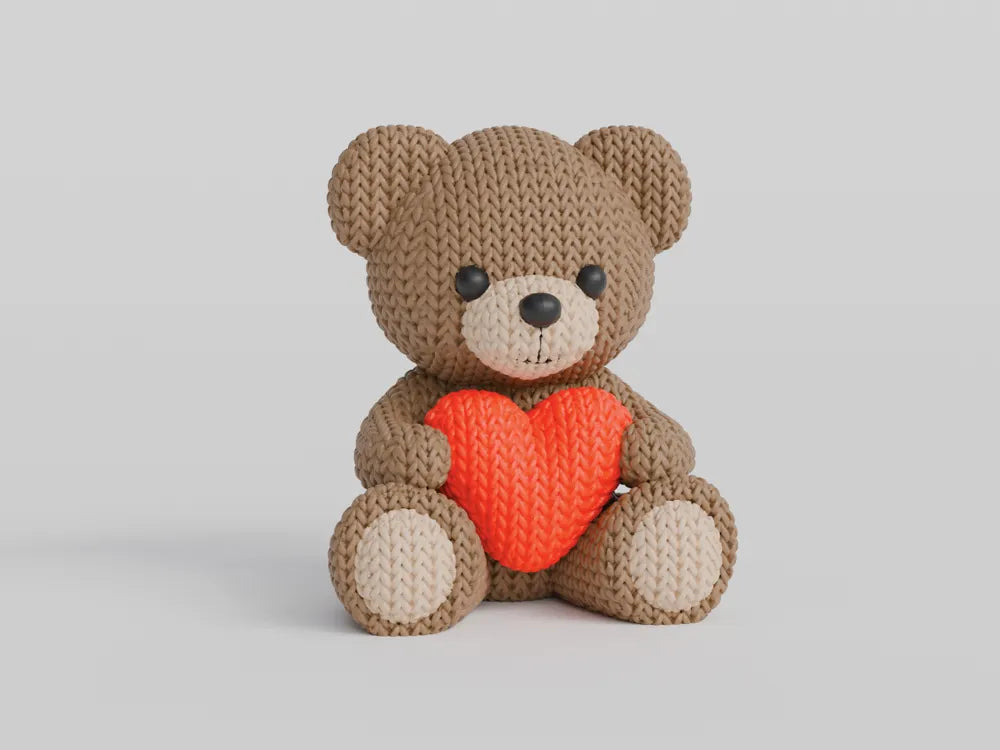 Ourson en tricot pour la Saint-Valentin